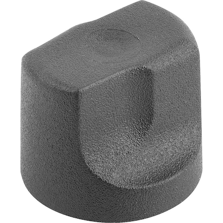 Kipp Grip Nut Size:1 D=M04 D1=16 H=15, Form:K Thermoplastic, Black Ral7021, Comp:Brass K1126.104